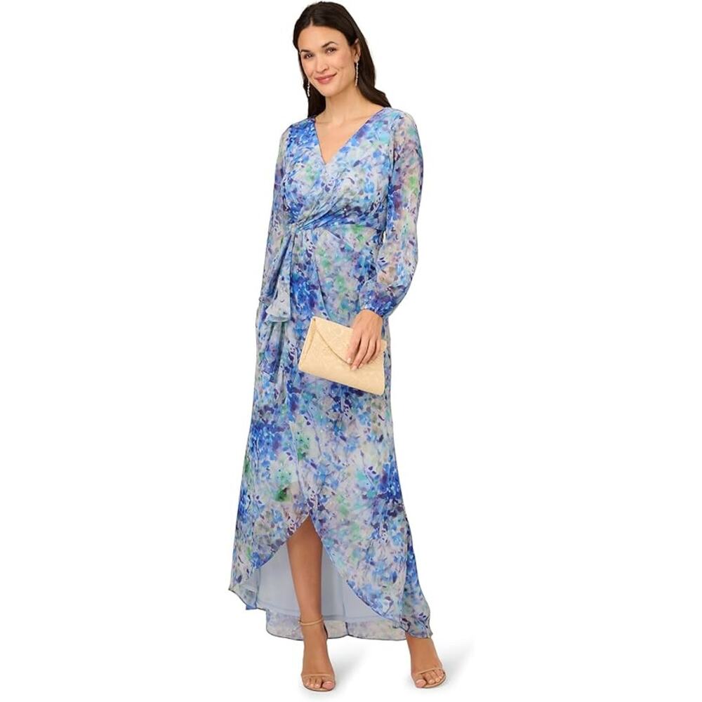 Adrianna Papell Women's Long Printed Gown Special Occasion Dress Size 10 NWT
